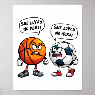 Poster Elle m'aime plus Football Féminin Bysketbyll