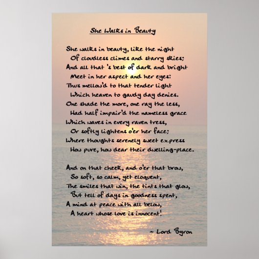 Poster "Elle Marche Dans La Beauté" Imprimer (Devant)