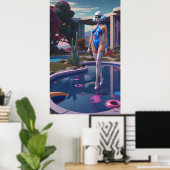 Poster Elle marche sur l'eau (et les cœurs) (Bureau à domicile)