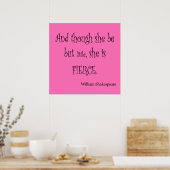 Poster Elle n'est que petite elle est Fierce Shakespeare  (Cuisine)