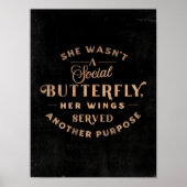 Poster Elle n'était pas un papillon social - Mignonne typ (Devant)