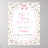 Poster Elle noue le noeud Fête des mariées Bienvenue (Devant)