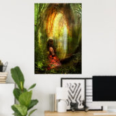 Poster Elle priait avec prière (Bureau à domicile)