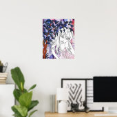 Poster Elle qui traverse l'espace par Meghan Oona (Bureau à domicile)