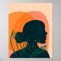 Elle Regarde Au-Delà - Silhouette Au Coucher Du So