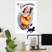 Poster Ellen H. Clapsaddle : Arlequin d'Halloween avec ch (Bureau à domicile)