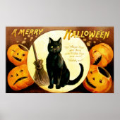 Poster Ellen H. Clapsaddle : Chat Halloween (Devant)