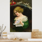 Poster Ellen H. Clapsaddle - Christmas Girl with Letter (Cuisine)