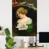Poster Ellen H. Clapsaddle - Christmas Girl with Letter (Bureau à domicile)