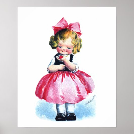 Poster Ellen H. Clapsaddle : Fille au coeur (Devant)