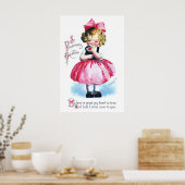Poster Ellen H. Clapsaddle : Fille au coeur (Cuisine)