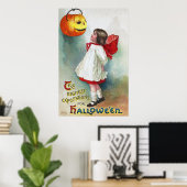 Poster Ellen H. Clapsaddle : Fille avec Jack O'Lantern (Bureau à domicile)