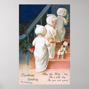 Poster Ellen H. Clapsaddle : Filles de Noël