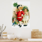 Poster Ellen H. Clapsaddle : Garçon et fille avec jouets (Cuisine)
