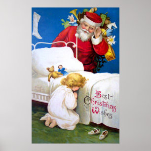 Poster Ellen H. Clapsaddle : Père Noël de écoute