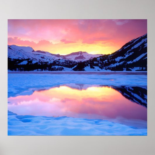 Poster Ellery Lake au coucher du soleil (Devant)