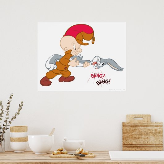 Poster ELMER FUDD™ et BUGS BUNNY™ (Cuisine)