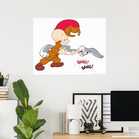 Poster ELMER FUDD™ et BUGS BUNNY™ (Bureau à domicile)