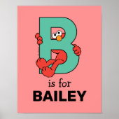 Poster Elmo Alphabet | B TURQUOISE (Devant)