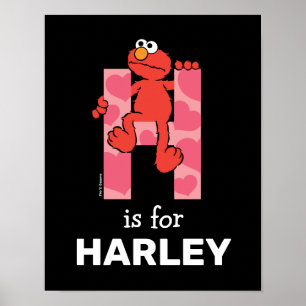 Poster Elmo Alphabet   Coeurs H