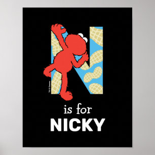 Poster Elmo Alphabet N Noix