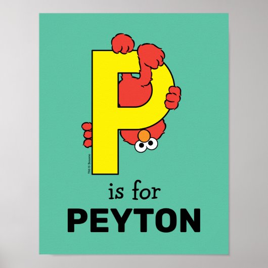 Poster Elmo Alphabet | P jaune (Devant)