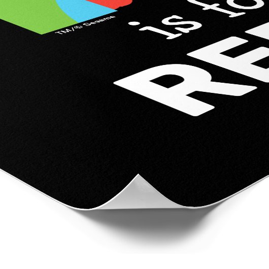 Poster Elmo Alphabet | R arc-en-ciel (Coin)