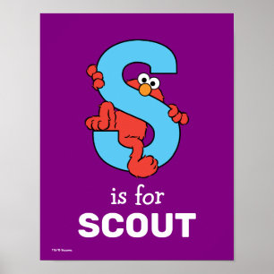 Poster Elmo Alphabet S Bleu