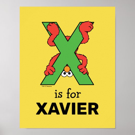 Poster Elmo Alphabet | Vert X (Devant)