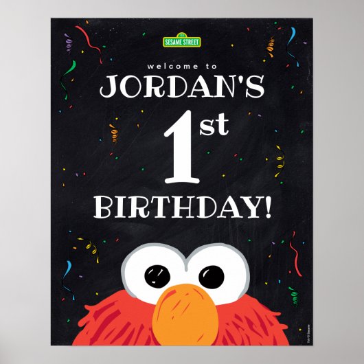 Poster Elmo | Bienvenue pour le 1er anniversaire  (Devant)