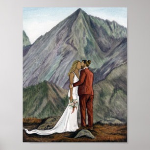 Poster Elopement Couple dans les montagnes Imprimer