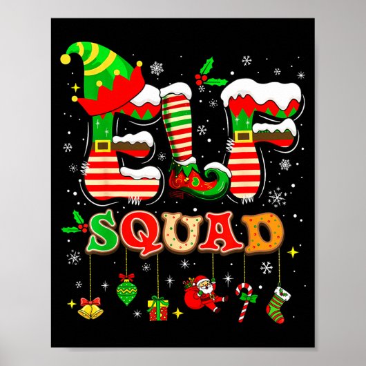 Poster Elves Family Christmas Matching Pajamas Xmas Elf S (Devant)
