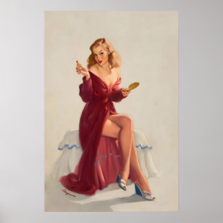 Poster Elvgren Sexy PinUp Girl This Doesn't Keep the Cha