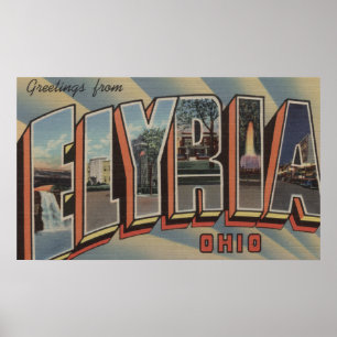 Poster Elyria, lettre ScenesElyria, OH d'OhioLarge