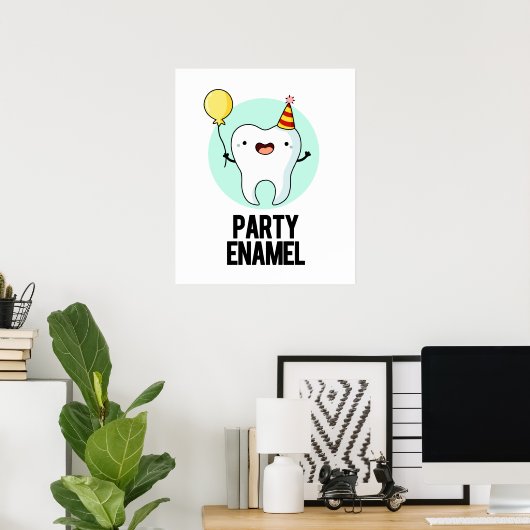 Poster Émail de fête Funny Dot Pun (Bureau à domicile)