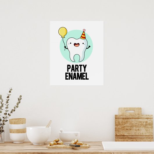 Poster Émail de fête Funny Dot Pun (Cuisine)