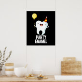 Poster Émail de fête Funny Dot Pun Dark BG (Cuisine)