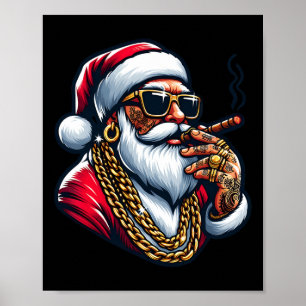 Poster Emballage Gangsta Drôle Cool Santa Gangster Pyjama