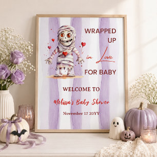 Poster Emballé dans l'amour Fête de bébé momie lavande