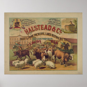 Poster Emballeurs vintages de viande