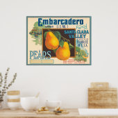 Poster Embarcadero Pears Crate Étiquette (Cuisine)