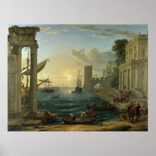 Poster Embarkation of the Queen of Sheba - Claude Lorrain