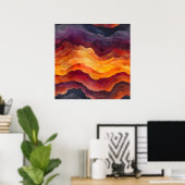 Poster Ember Strata – Abstract Layers of Earth and Fire (Bureau à domicile)