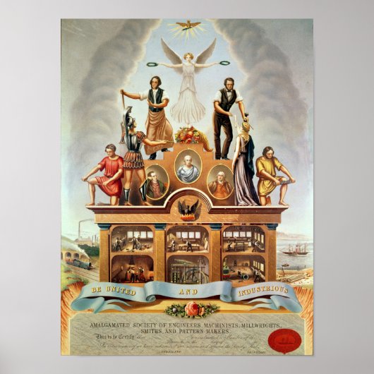 Poster Emblème commercial de la société fusionnée (Devant)