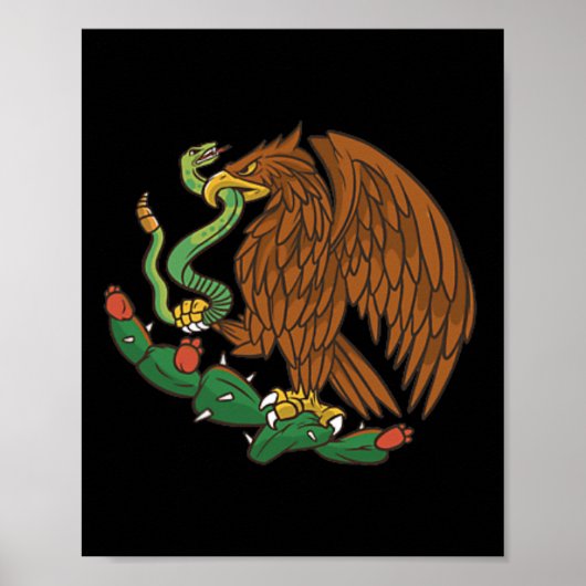 Poster Emblème d'aigle Mexique Drapeau mexicain Cinco De (Devant)