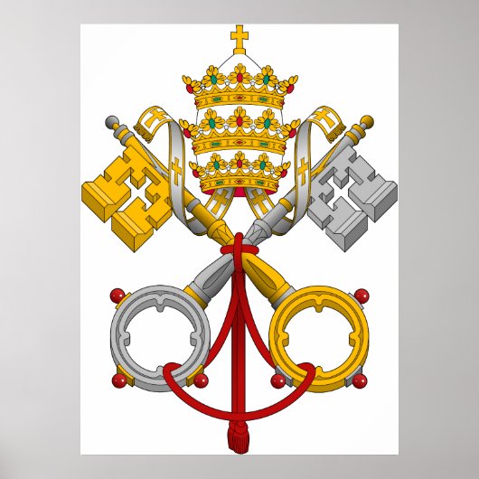 Poster Emblème de la papauté Symbole officiel du pape Coa (Devant)