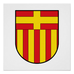 Poster emblème de la ville de Paderborn drapeau de l'Alle