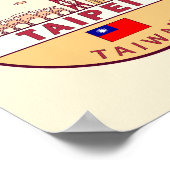 Poster Emblème de Taïpei Taïwan City Skyline (Coin)