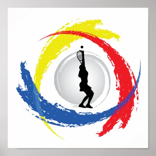 Poster Emblème de Tennis Tricolor (Femme) (Devant)