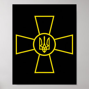 Poster Emblème des forces armées d'Ukraine Drapeau de l'a